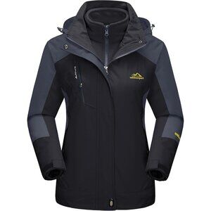 Women's Black Winter Coats Snow Ski Jacket Waterproof  Winter Jacket